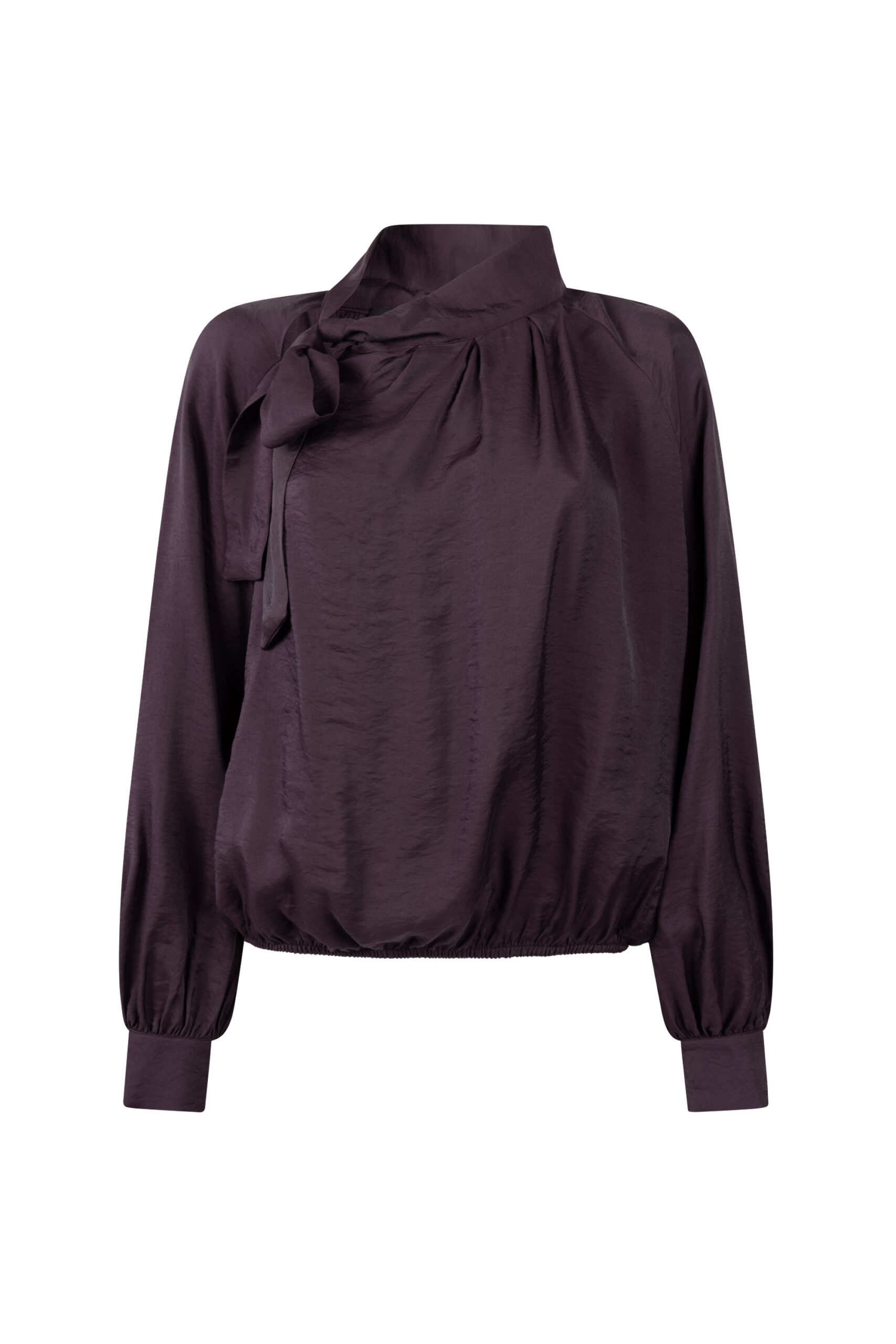Paarse blouse met hoge hals - Afbeelding 6